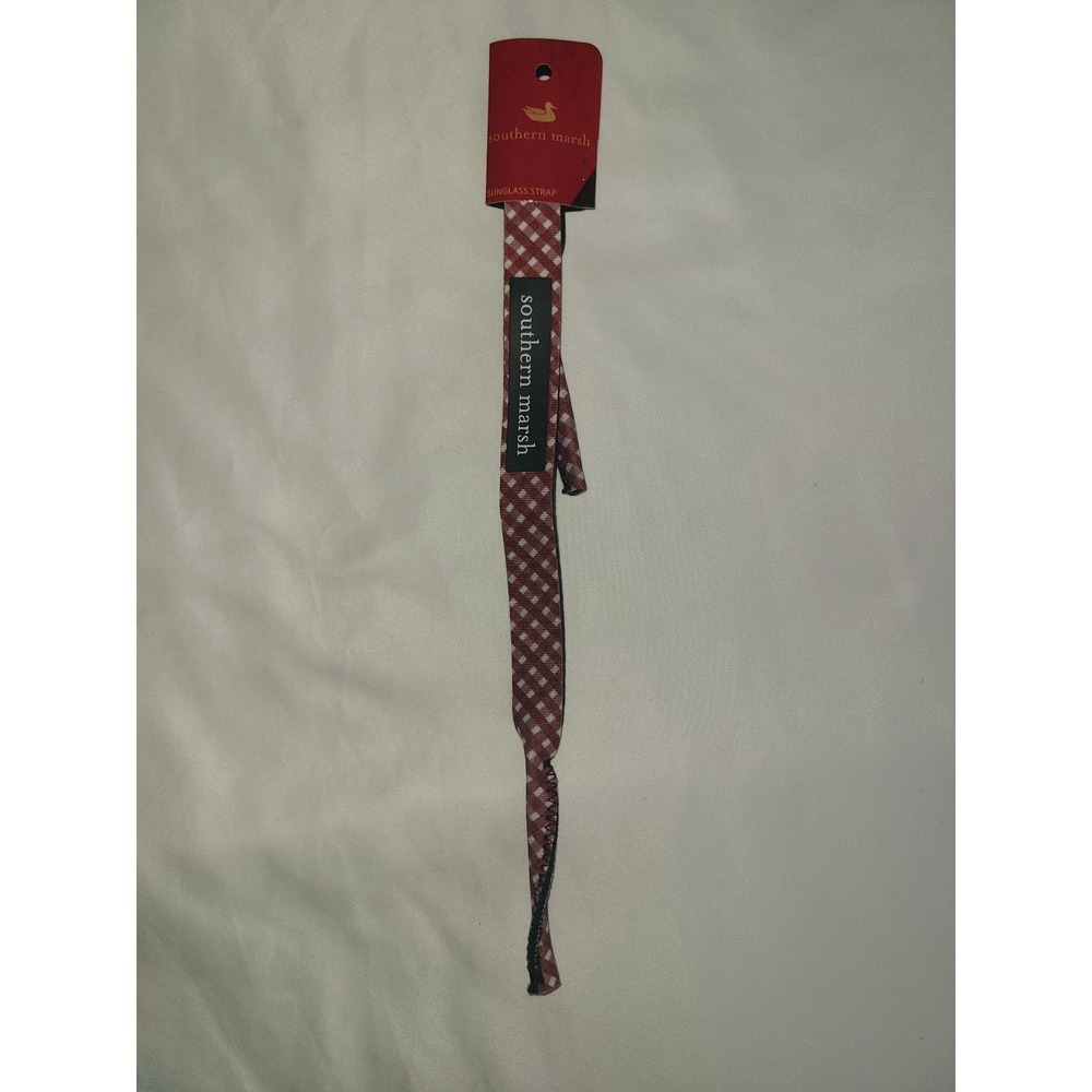 Southern Marsh Sunglass Strap Gingham Maroon White Eyewear Retainer SGS GMR UNI